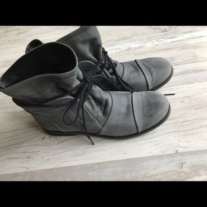 P. Monjo boots  w/ laces gray suede 40 will fit 10